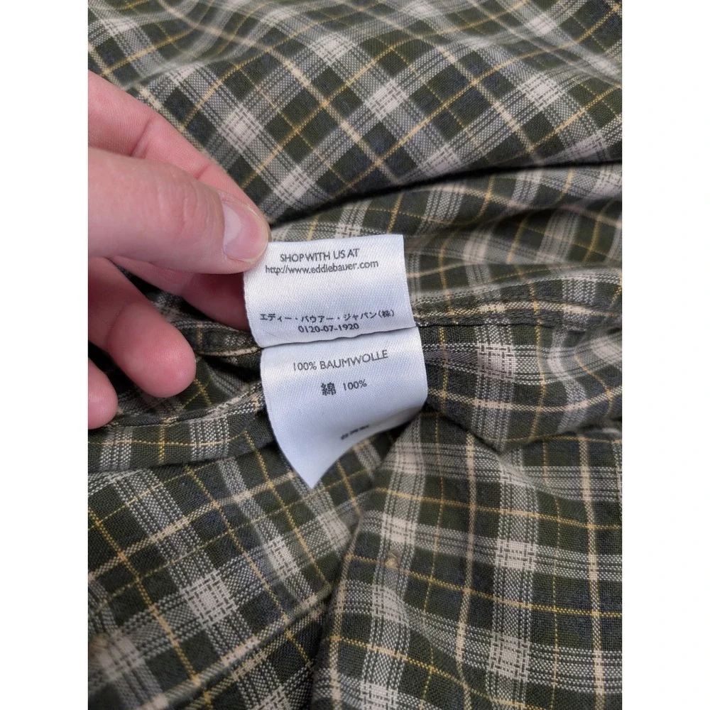 Eddie Bauer Lot of 2 Button Front Shirts Men Large Cotton Outdoor Casual Bundle